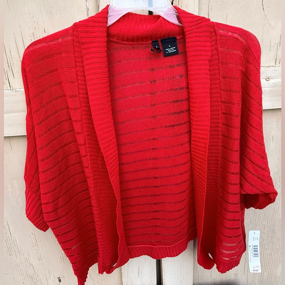 New Directions Vibrant Red Cardigan